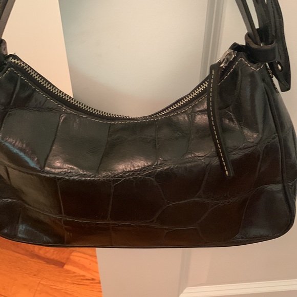 DOONEY & BOURKE Leather
Croco Embossed Satchel
Hobo Purse Shoulder Bag ,Black - Picture 3 of 7